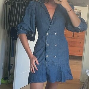 Denim dress with Silver detail